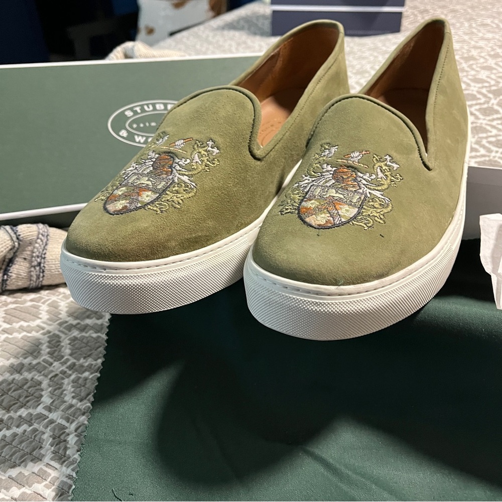 Stubbs & Wootton Green Crest Martial size 13 Men’s Brand New in Box rubber sole - Picture 7 of 15
